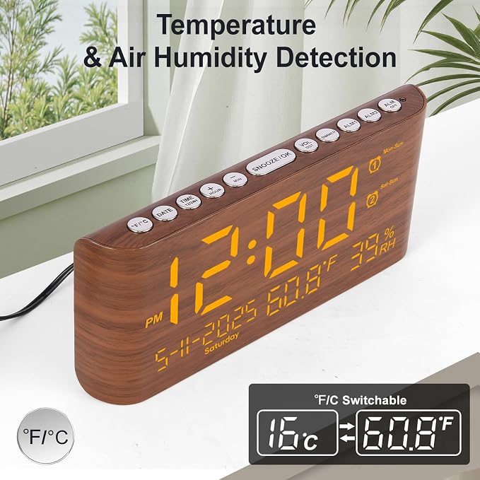 PPLEE 8.7inch Digital Alarm Clock - Image 3