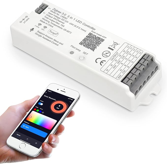 LM052 ZigBee 3.0 LED Strip Controller RGB CCT RGBW 5in1 Dimmable Compatible by XXK