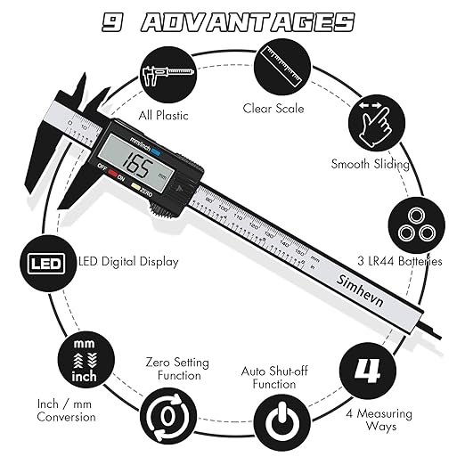 Electronic Digital Calipers, inch and Millimeter Conversion, LCD Screen - Image 6