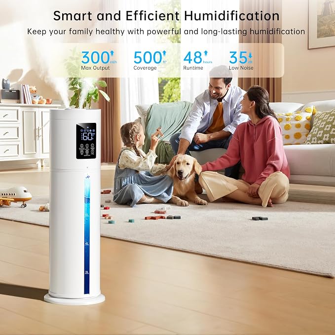 2.1Gal/8L Smart Humidifier Large Room, Top Fill Humidifiers for Bedroom with Diffuser, 7 Color Lights,16H Timer, Auto Mode, APP Remote Control, 4 Levels Cool Mist Air Humidifier for Plants Home Office - Image 7