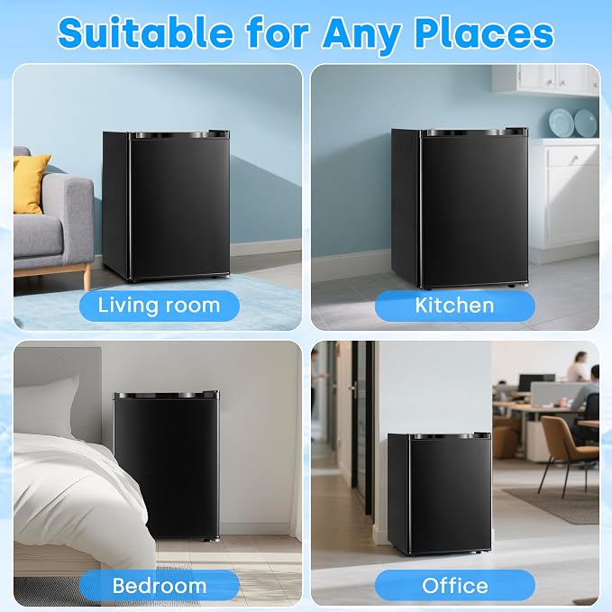 Erivess 2.1 Cu.ft Upright Freezer, Small Mini Freezer with 7 Temp Settings | Large Capacity, Energy Saving & Low Noise Free Standing Single open Door Mini Freezer for Home, Apartment, Garage, Dorms - Image 7