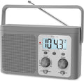 DreamSky AM FM Radio Portable - Shortwave Radio Battery Powered or Plug in Wall for Home Outdoor, Strong Reception, Large Dial Easy to Use, Digital Time Display, Transistor Antenna, Seniors Small Gift by DreamSky