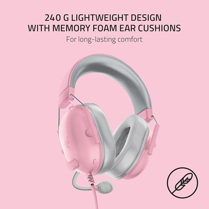 Razer BlackShark V2 X Gaming Headset, 50mm Drivers, Quartz Pink - Image 6