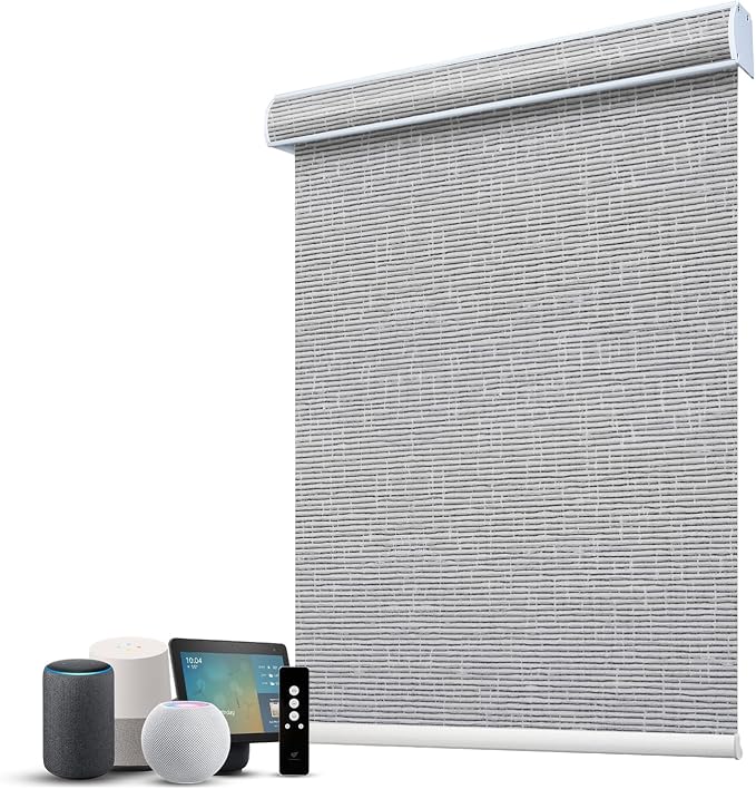 SmartWings Motorized 100% Blackout Shades Blinds, Custom Size, Cordless Window by SmartWings
