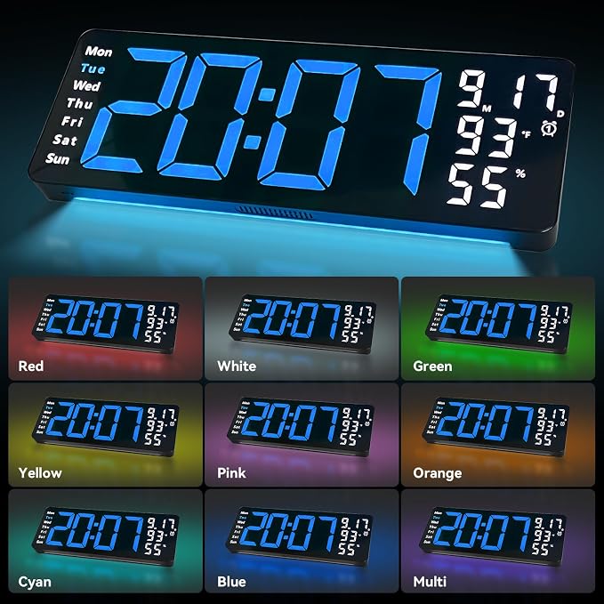 Digital Wall Clock Large Display, 17.3" Digital Clock - Image 9