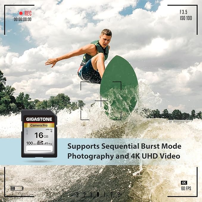 【5-Years Data Recovery】 GIGASTONE 16GB SD Card 2-Pack, Camera Pro, UHS-I A1 V10 - Image 5