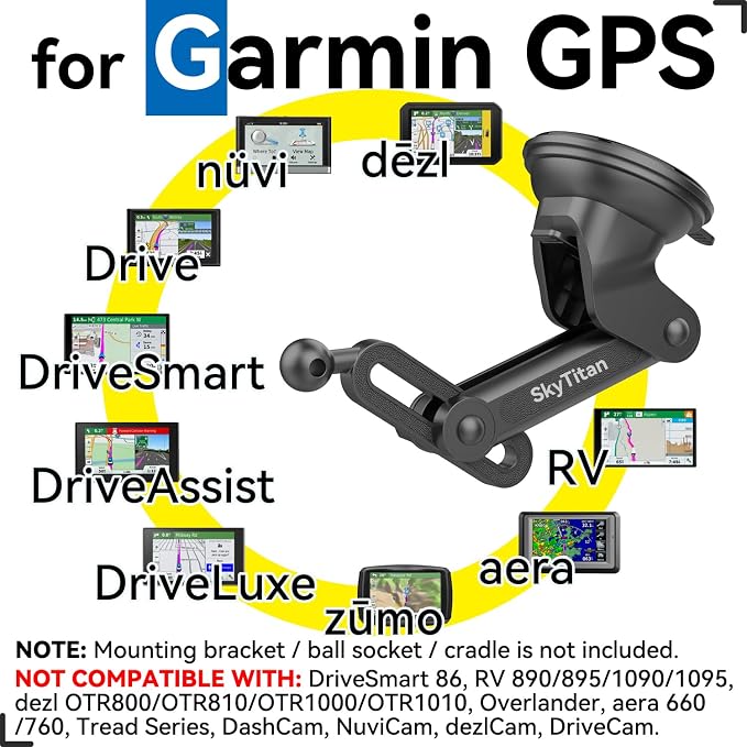 SkyTian for Garmin GPS Car Mount Replacement Sticky Suction Cup 17mm Ball Mount - Image 4