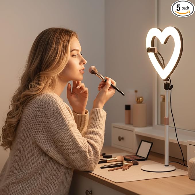 Ring Light for Desk, Heart Tabletop Light by NANBEITONG
