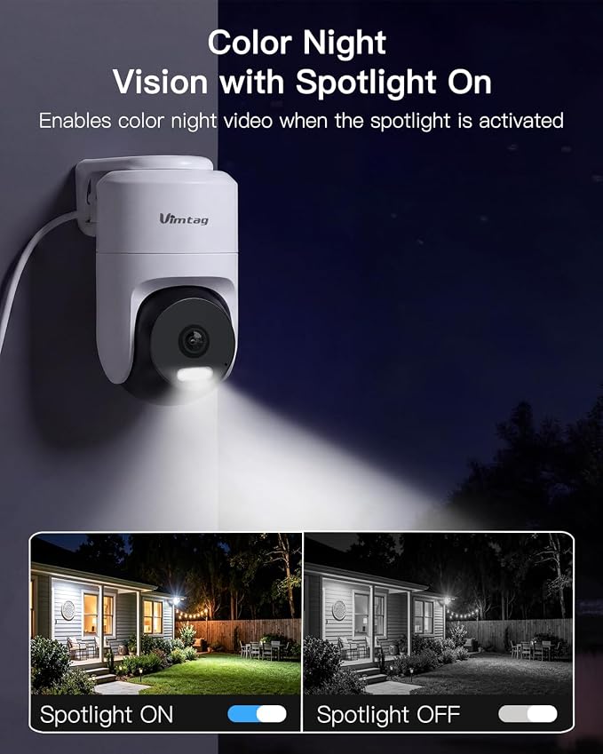 VIMTAG 2.5K 4MP Outdoor Security Camera, Pan/Tilt WiFi Home CCTV Camera - Image 5