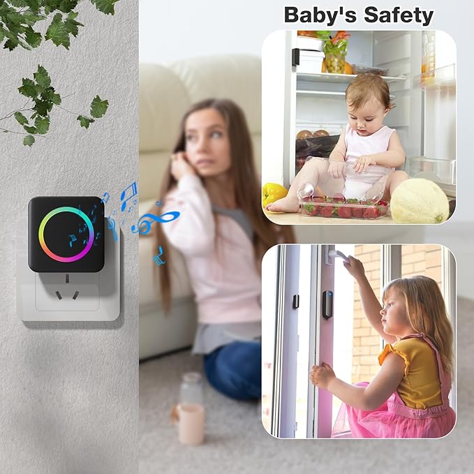 Door Chime, Satisure Wireless Door Sensor Chime When Door Opens, Door Alarms - Image 6