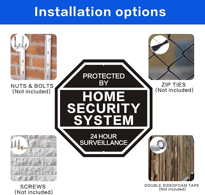 2Pack 10'' x 10'' Reflective Aluminum Home Security Sign, Weatherproof Yard - Image 4