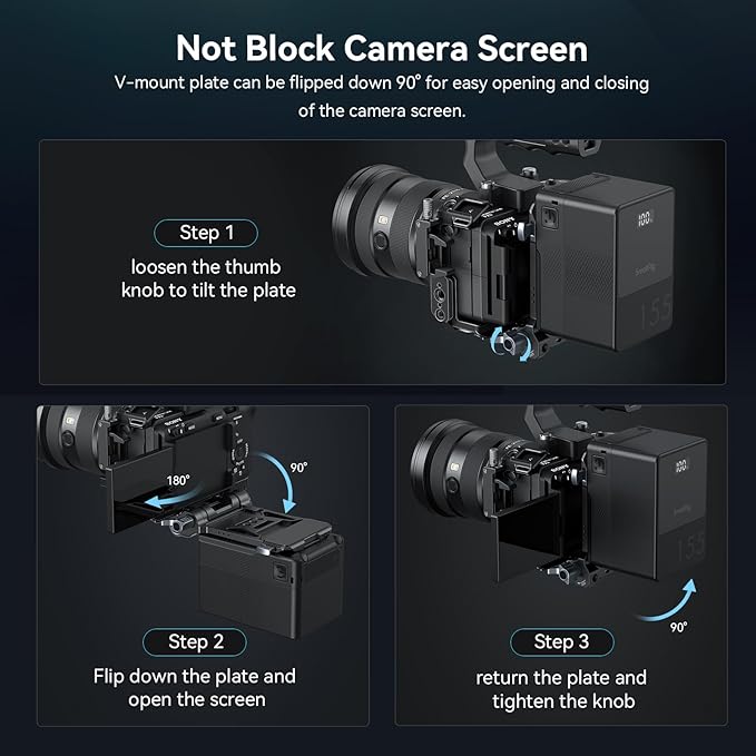 SmallRig Foldable V Mount Battery Plate, All-in One Mounting Solution - Image 5