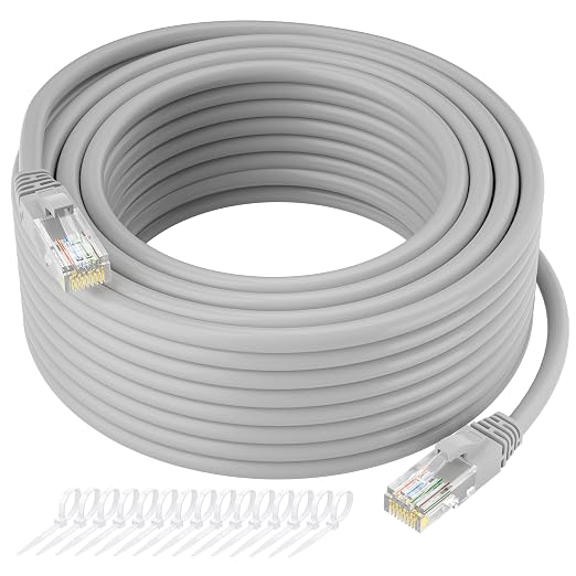 Cat5e Ethernet Cable 100 FT, Long Cat 5e Internet Cable, Standard RJ45 Connector by Kxable