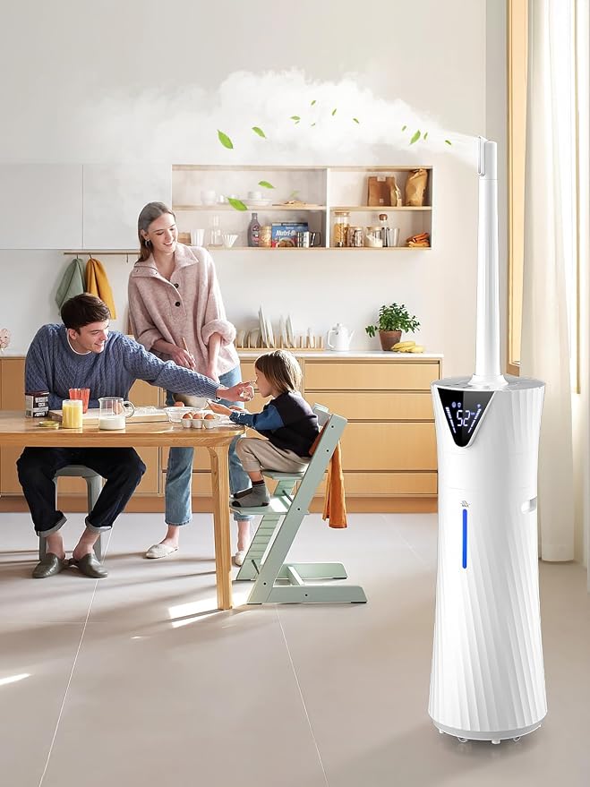 17L/4.5Gal Humidifier Large Room, Smart Quiet Ultrasonic Cool Mist Humidifiers for Bedroom, Covers 2000ft², 56H Runtime, 24H Timer, 3 Mist Modes Humidifiers for Home, Office, Plants, White - Image 8
