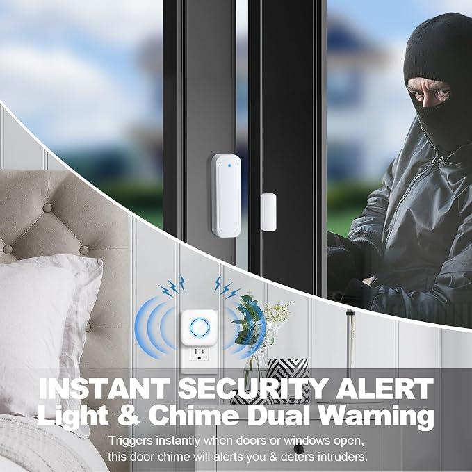 Door Chime, Satisure Door Sensor Chime When Door Opens, Door Entry Alarm - Image 6