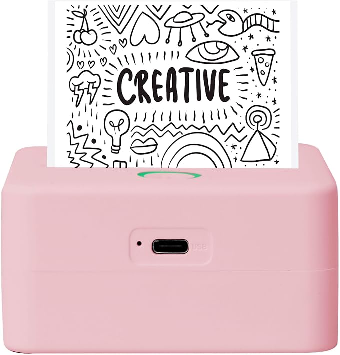 Mini Portable Thermal Printer, 200 Dpi Monochrome Label, Receipt and Image by Core+Innovations