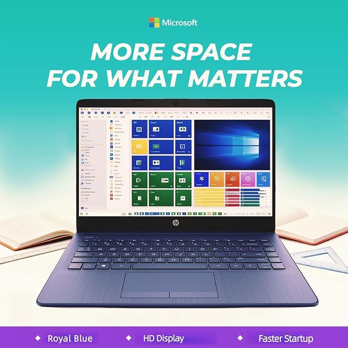 HP 14" Laptop • Copilot AI • Latest Intel 4-Core Processor • 4GB RAM • 64GB SSD + 1TB Cloud Storage • 2026 Edition • Windows 11 • Microsoft 365 • Long Battery Life • Thin & Portable - Image 3