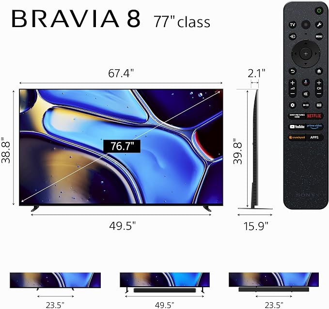 Sony K77XR80 77 Inch IMAX Enhanced Bravia OLED 4K HDR Google TV with 6 Year Amber Protection Plan (2024) - Image 3