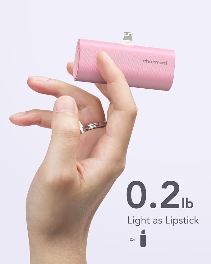 charmast Small Portable Charger for iPhone, Ultra-Compact 20W PD Fast Charging Power Bank 5000mAh, Mini Battery Pack for iPhone 14/14 Pro Max/13/13 Pro Max/12/12 Pro Max/11/XR/X/8/7/6 etc - Image 5