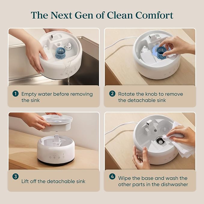 LEVOIT Humidifiers for Bedroom, 4.2L Top Fill for Large Room with 42H Runtime, Dishwasher Safe Design Easy to Clean, 21dB Quiet Cool Mist for Baby, Plants, Night Light, Essential Oil Diffuser, White - Image 8