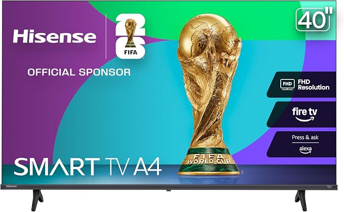 Hisense 40-Inch Class A4 Series FHD 1080p Smart Fire TV (40A4NF) - DTS Virtual: X, Slim Bezel Design, Alexa Built in, Streaming TV, Black by Hisense