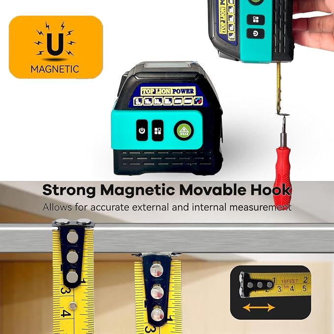 2 in 1 262ft Green Laser Tape Measure - Image 7
