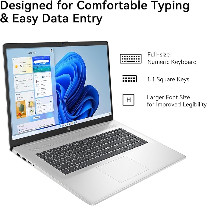 HP 17 Laptop, 17.3" HD+ Large Screen Display, Intel Core i3 8-Core Processor, 32GB RAM, 2TB PCIe NVMe SSD, Wi-Fi 6, Numeric Keypad, Copilot Key, Windows 11 Pro - Image 7
