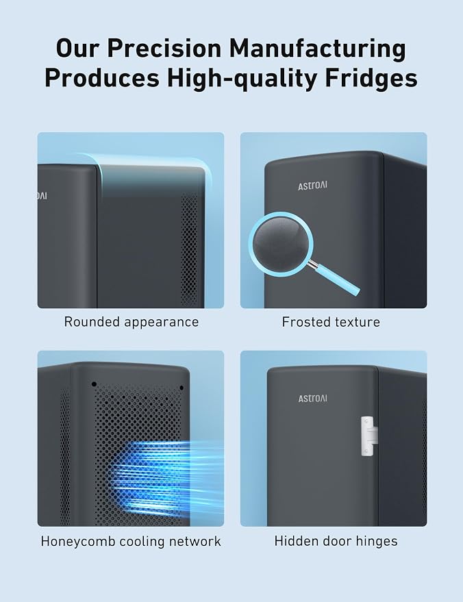 AstroAI 2.0 Gen 6L/8 Cans Mini Fridge, Cooler & Warmer, 110V AC/12V DC | Compact small refrigerator, energy efficient & quiet, portable for bedroom, car, office & dorms, for makeup skincare use - Image 5