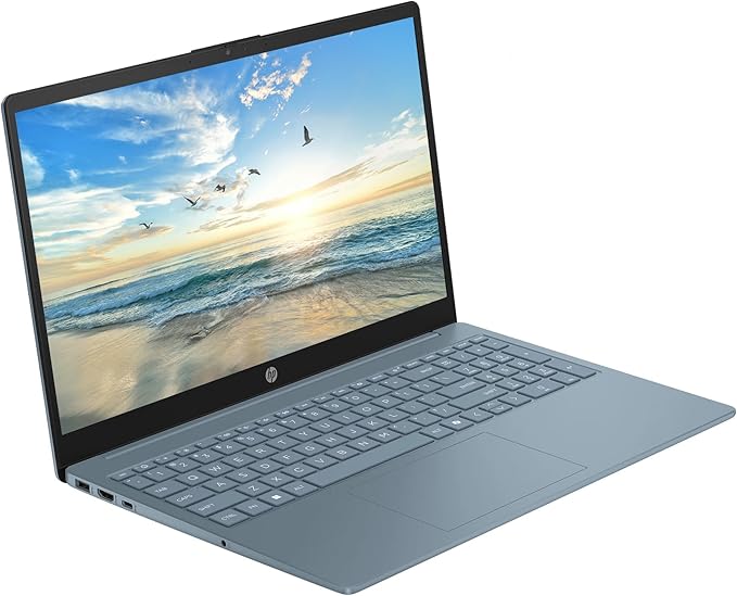 HP 15.6" Business Laptop with 1-Year Microsoft Office 365 with Copliot AI, 8GB RAM 128GB SSD, Quad-Cores Intel Processor, Windows 11, PLUSERA Earphones & 8-in-1 Hub Included, Moonlight Blue - Image 3