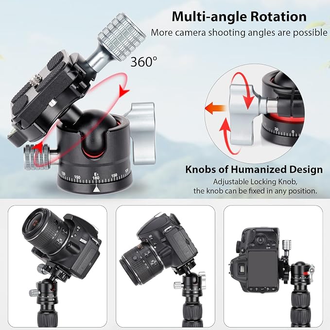 Koolehaoda Mini Ball Head with Arca Quick Release Plate, 360° Panoramic | Φ28mm - Image 3