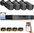 Wired Security Camera System Outdoor, 4CH AHD TVI 5MP Lite DVR Recorder by VORGUT