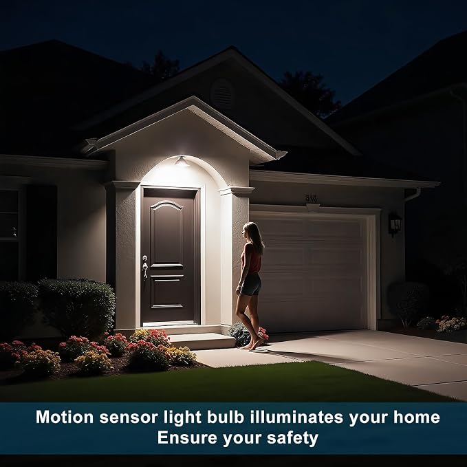 Motion Sensor Light Bulb, Activated Detector Light Bulb Indoor, Dusk to Dawn - Image 5
