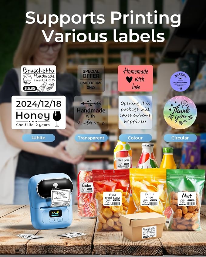 Phomemo Label Maker with 3 Labels- M110 Portable Bluetooth Label Maker Machine - Image 5