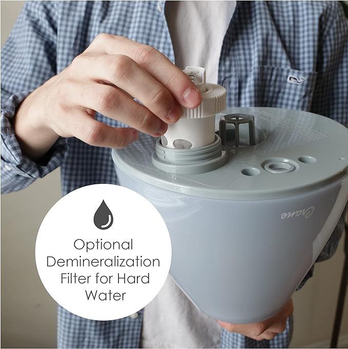 Crane Ultrasonic Teardrop Cool Mist Humidifier, Large 1 Gal Tank, Automatic Shut-Off, Baby Humidifiers for Nursery and Bedroom, Grey - Image 5