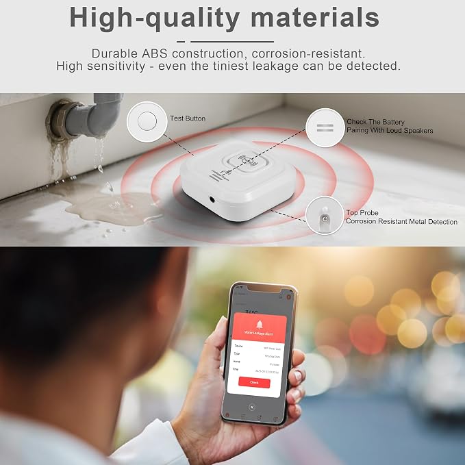 WiFi Water Leak Detectors 100dB Smart Water Sensor Alarm - Image 6