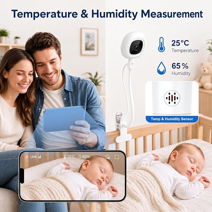 Baby Monitor Stand for Nanit Pro/Plus, Flexible Gooseneck Clip Mount - Image 3