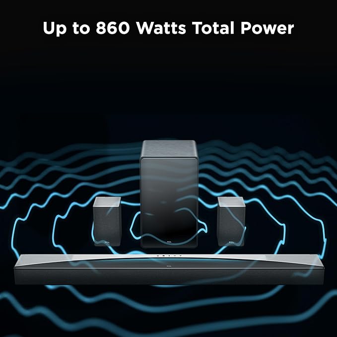 TCL Q85H 7.1.4 Surround Sound Bar with Wireless Subwoofer for Smart TV | Dolby Atmos DTS:X Sound System | 860W Power Bluetooth Home Theater Speaker | App Control & Remote Control | Latest Model - Image 4