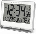 Atomic Digital Wall Clock, Battery-Operated, Large 2" LCD Numbers, Self-Setting by Ken-Tech