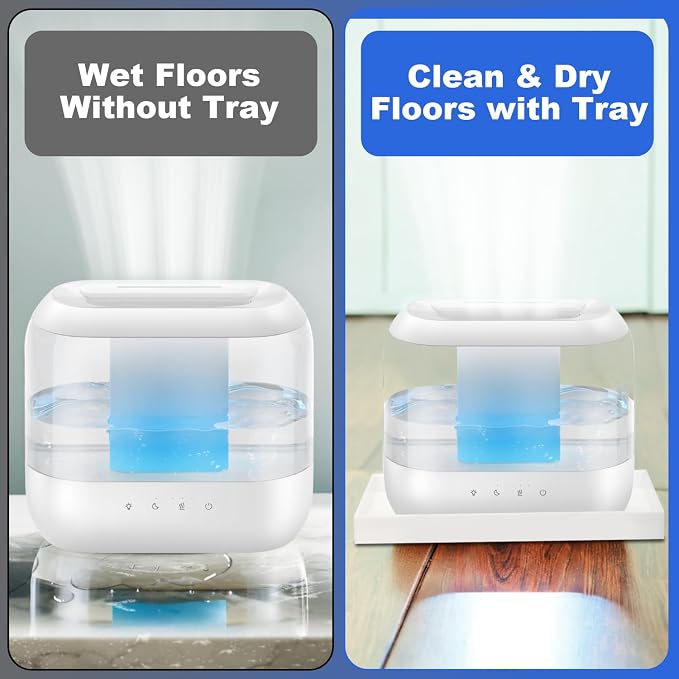 Acrylic Humidifiers Tray for Dreo Humidifier HM311 4L Tank, Leak-Proof Tray for Smart Humidifiers HM311S 4L, Moisture-Proof Tank Floor (Not Include Humidifier) (White, 4L) - Image 5