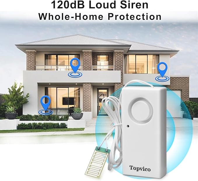 Water Sensor Alarm for Home, Sump Pump, RV Water Heater Leak Detector, Overflow - Image 2