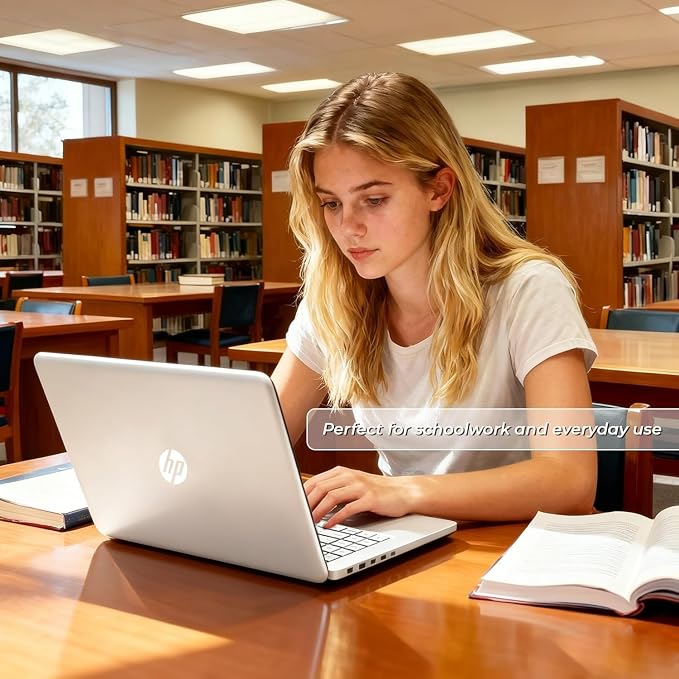 HP 14" Laptop, Intel N150 Processor, 4GB DDR5 RAM, 128GB SSD, Long Battery Life, 1TB Cloud Storage, Windows 11 with Microsoft 365 for Business, Students & Everyday Use - Image 3