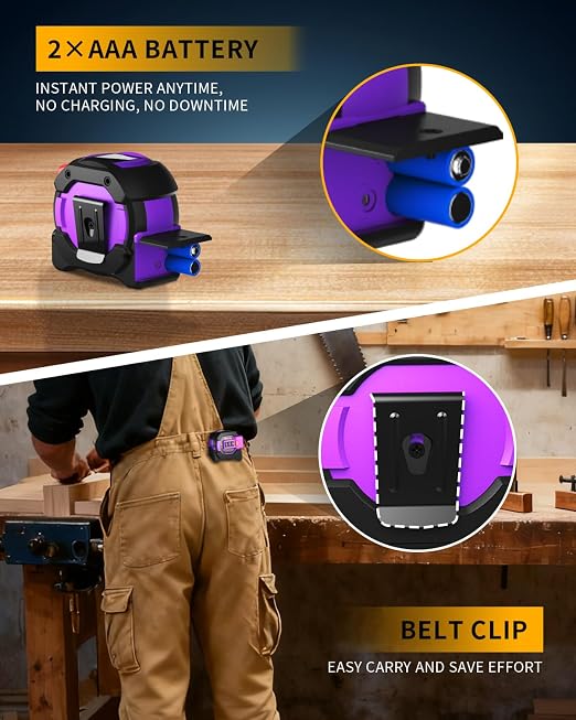 3 in 1 Digital Laser Tape Measure, 197ft/60m Laser Distance Meter, 16ft/5m - Image 8