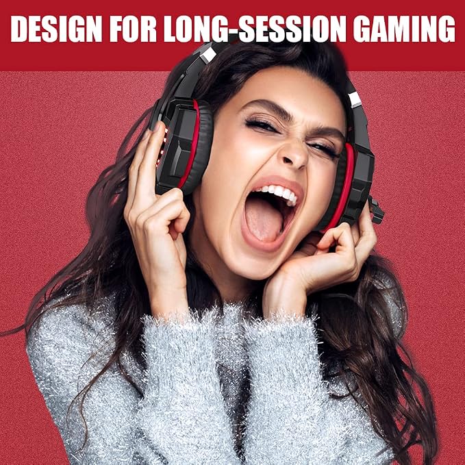 BENGOO Stereo Pro Gaming Headset for PS4, PC, Xbox One Controller, Noise Cancelling Over Ear Headphones with Mic, LED Light, Bass Surround, Soft Memory Earmuffs for Laptop Mac Wii Accessory Kits - Image 8