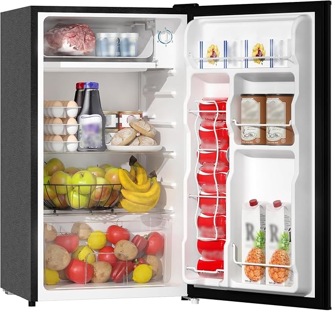 Mini Fridge with Freezer, 3.2Cu.Ft, Single Door Small Refrigerator, Energy-efficient, Low Noise, Mini fridge for Bedroom Dorm and Office, Black - Image 8