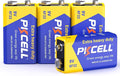 PKCELL 9V Batteries, 4 Pack 9 Volt Batteries Carbon Zinc, 9V Battery by Pkcell