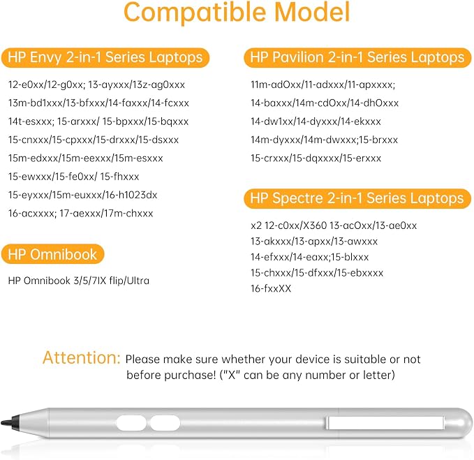 Stylus Pen for HP Omnibook, Pen for HP Envy x360 Pavilion x360 Specter x360 - Image 2