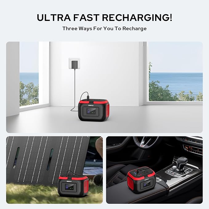 ENOFLO Portable Power Station, 97.68Wh Solar Generator, Lithium Battery Power with 110V AC 120W Peak Socket/DC/USB QC3.0/LED Light for Outdoor Camping Trip Home Backup Emergency - Image 3