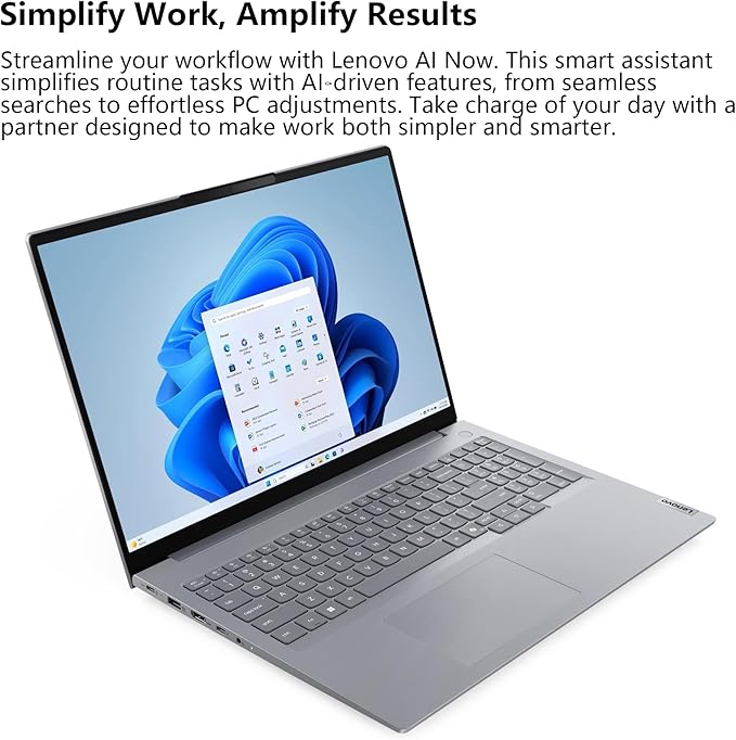 Lenovo ThinkBook 16 Gen 8 Business AI PC Laptop Computer, 16" FHD+, Intel 16-Core Ultra 7 255H, 32GB DDR5, 1TB PCIe SSD, WiFi 6E, Fingerprint Reader, Bluetooth 5.3, Windows 11 Professional - Image 3