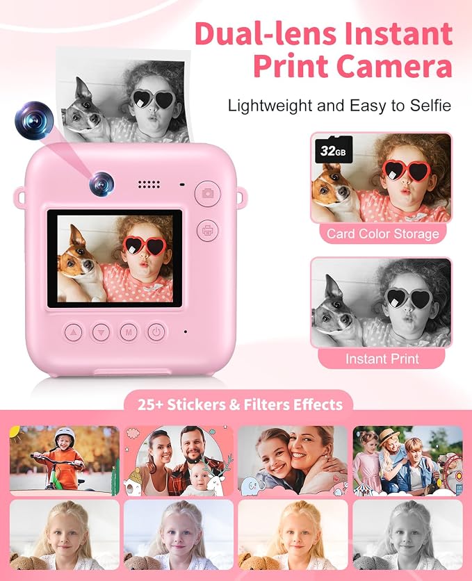 Kids Camera Instant Print, 48MP Dual-Lens Digital Camera - Image 3
