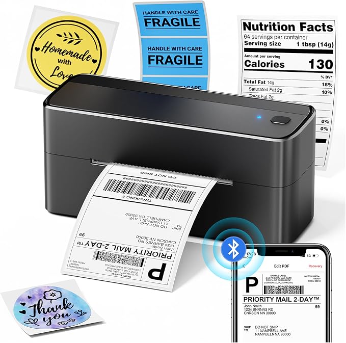 Phomemo Bluetooth Shipping Label Printer, 241BT 4X6 Wireless Thermal Label by Phomemo